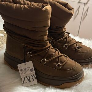 Zara Women's Brown Winter Boots